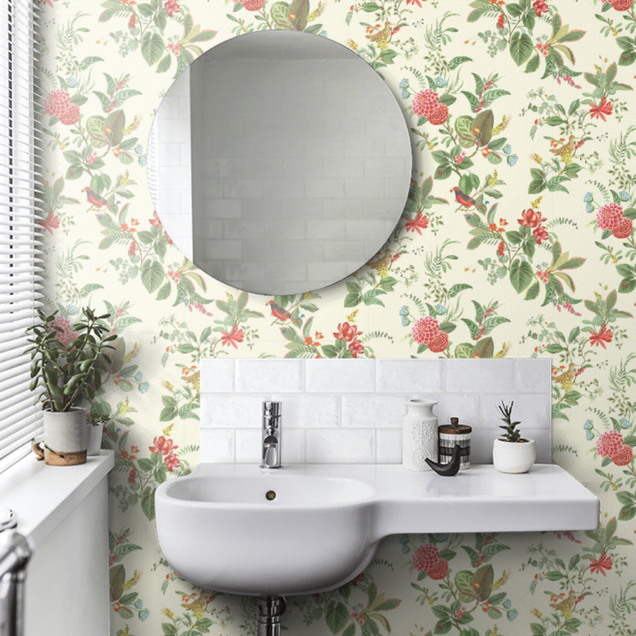 Papier peint Pip Studio Floris blanc
