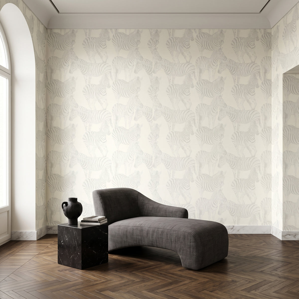 Papier peint collection Dolce Gabbana zèbre blanc