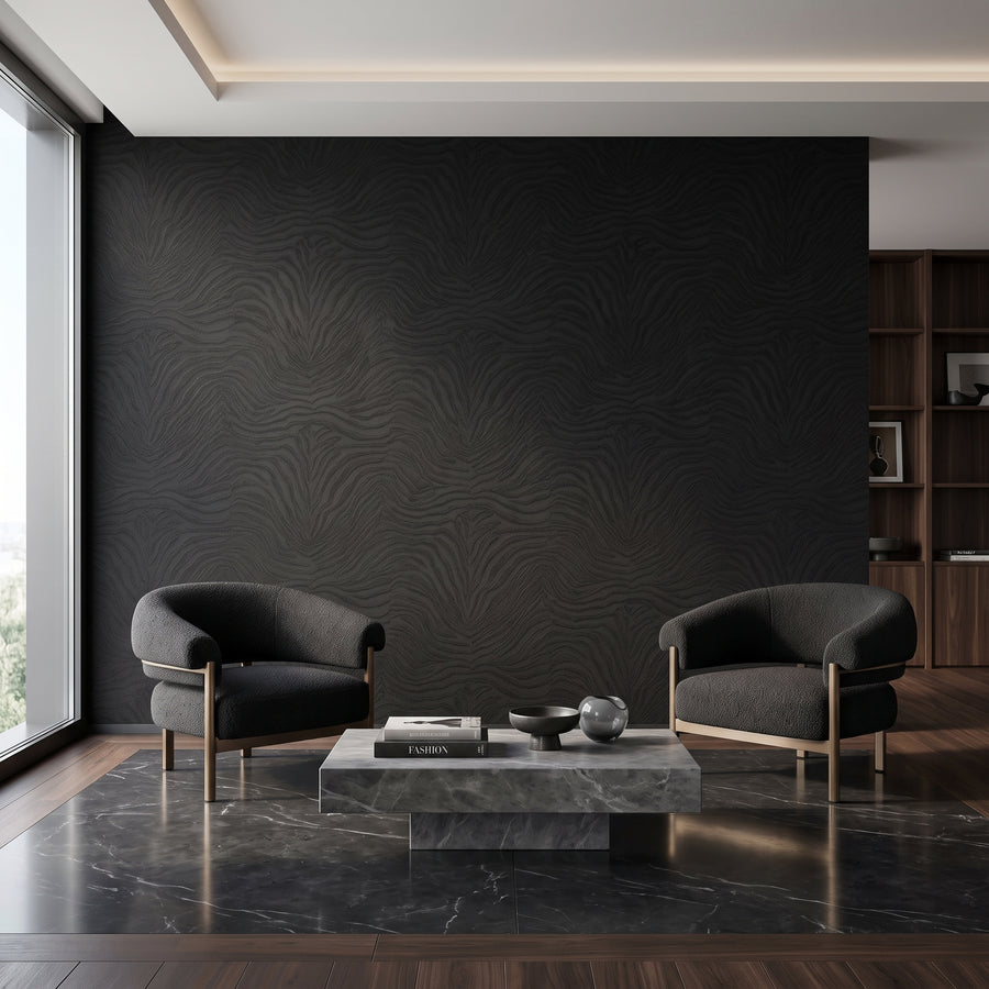 Papier peint Dolce Gabbana motif zèbre noir