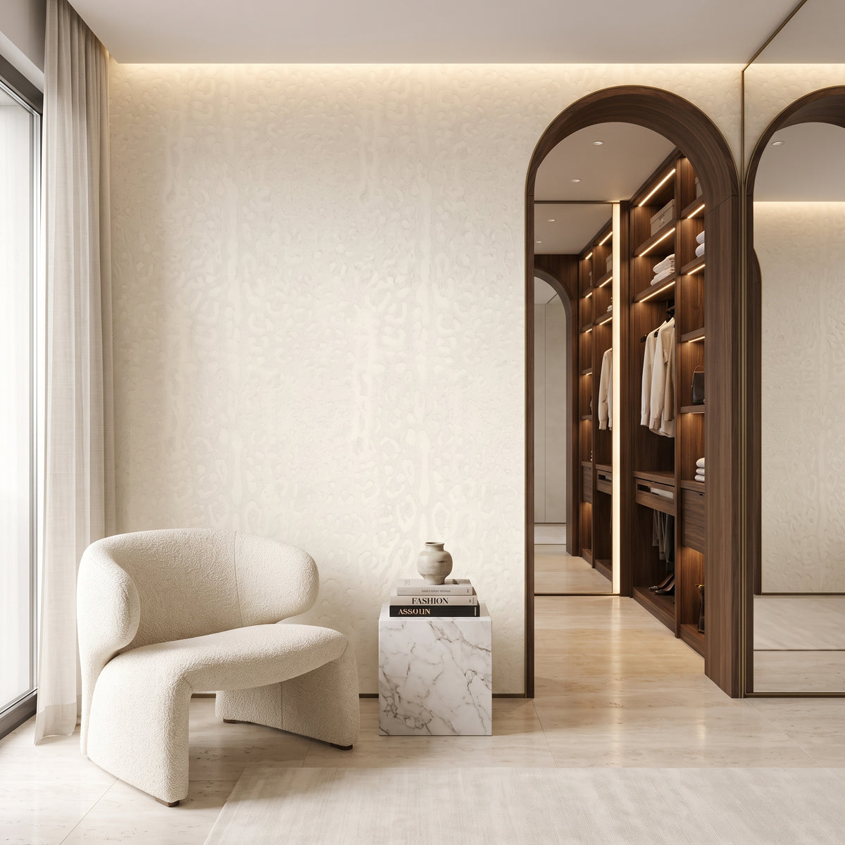 Papier peint Dolce Gabbana motif léopard blanc