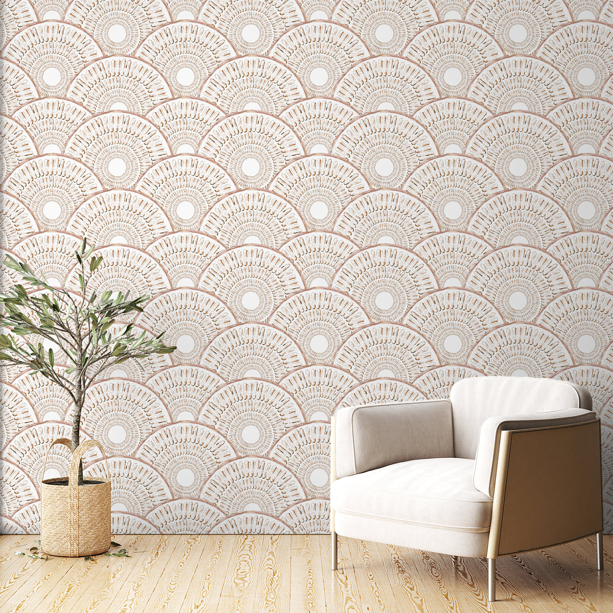 Papier peint motif géométrique imbriqué