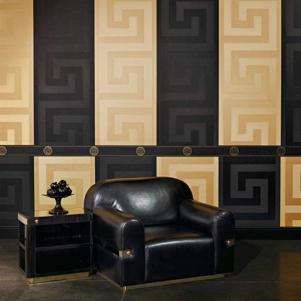 Frise bordure Versace Greek Key Black