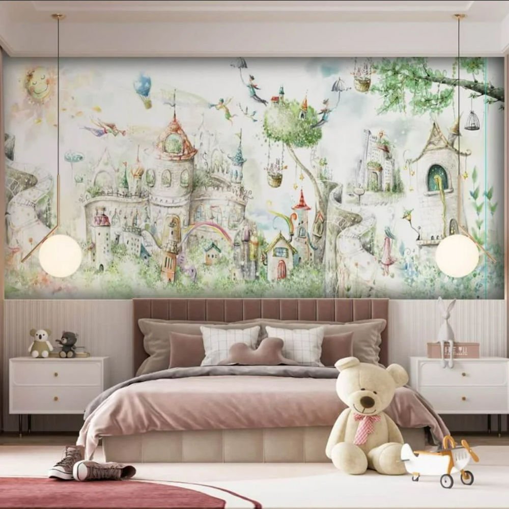 Papier peint chambre d'enfant montagne magique