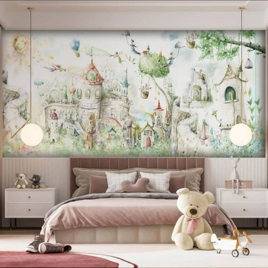 Papier peint chambre d'enfant montagne magique