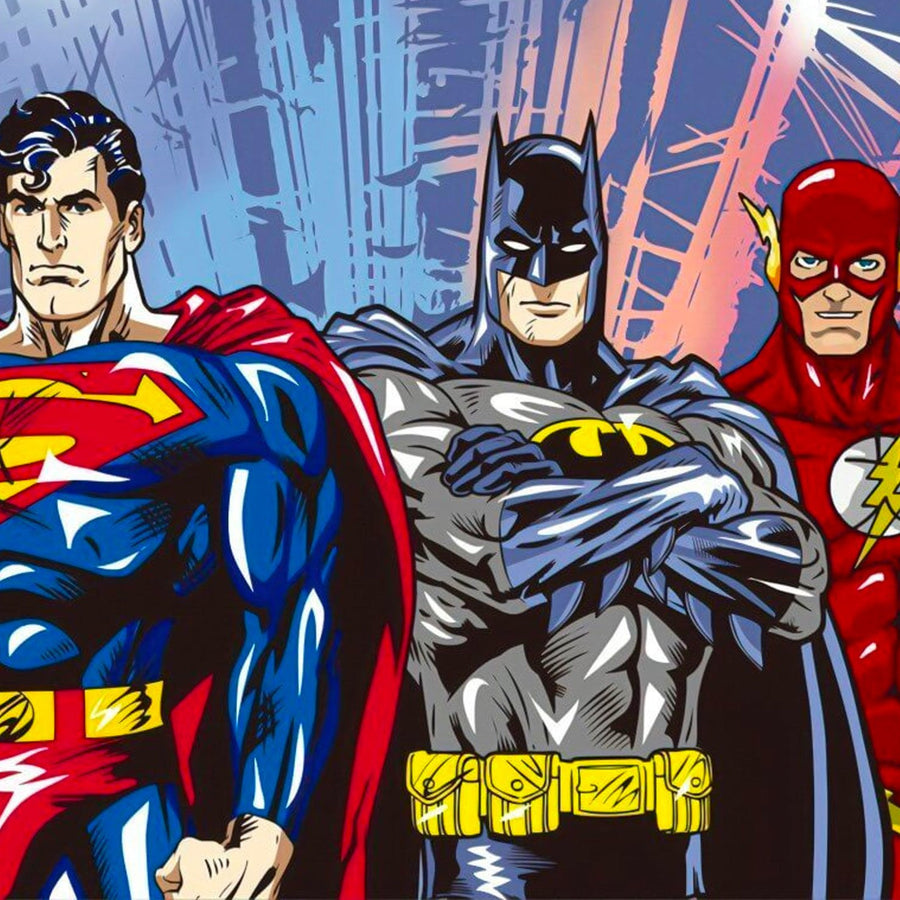 Papier peint Uva héros Superman et Batman