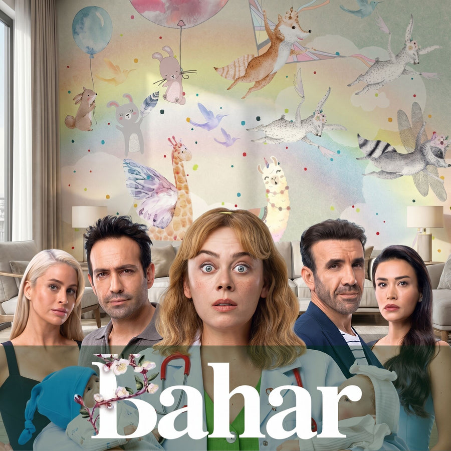 Papier peint chambre de bébé de Seren et Uras, série Bahar