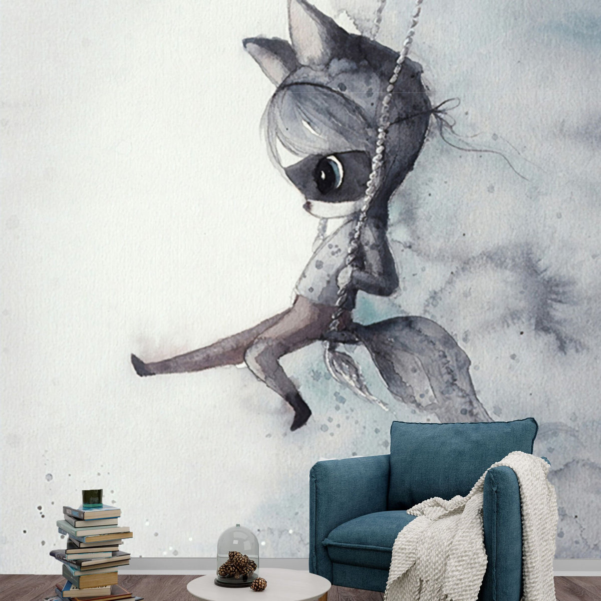 Papier peint enfant Uva petit chat