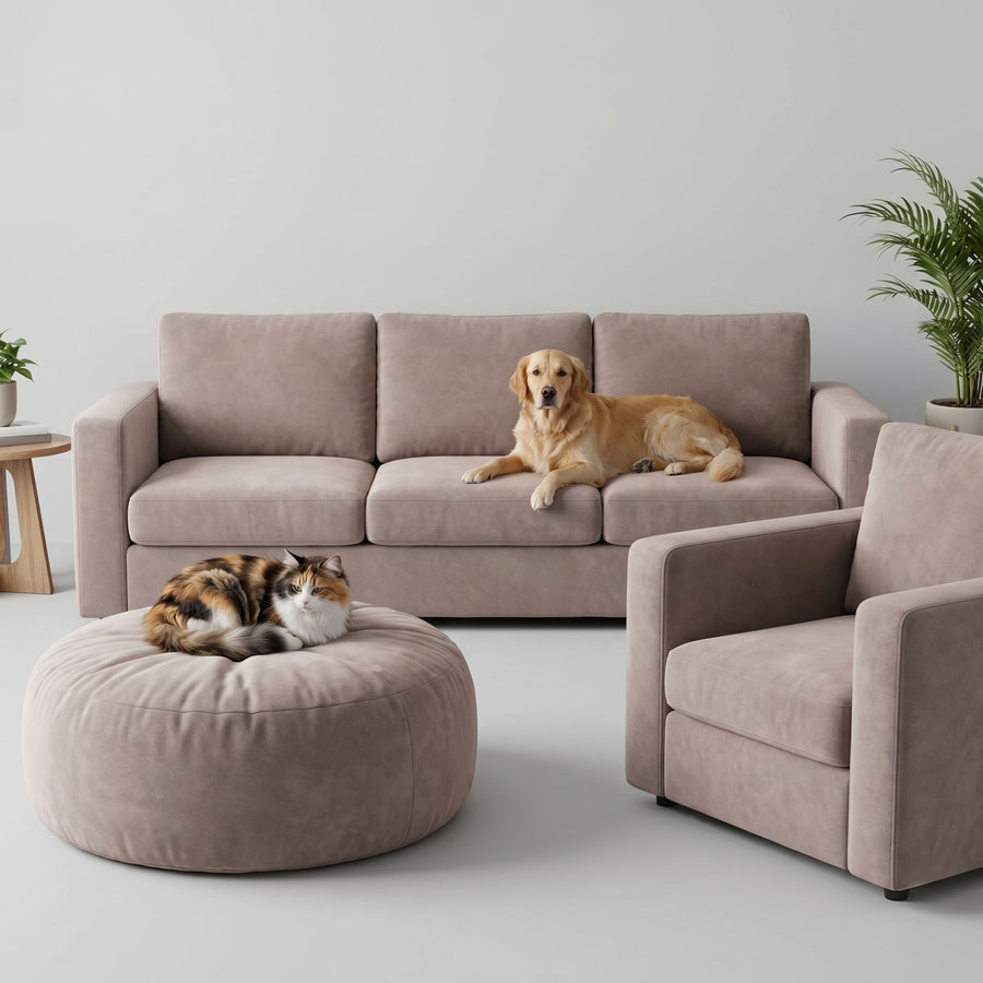 Tissu brun Azure adapté aux animaux de compagnie