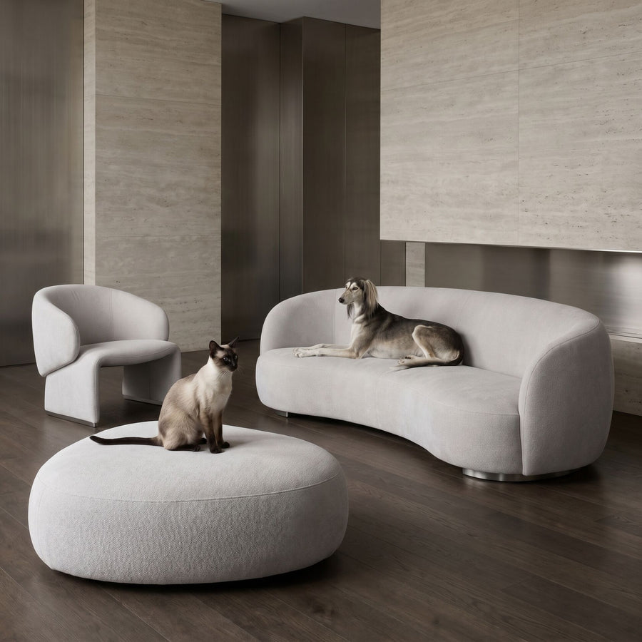 Tissu crème et beige Noble adapté aux animaux de compagnie