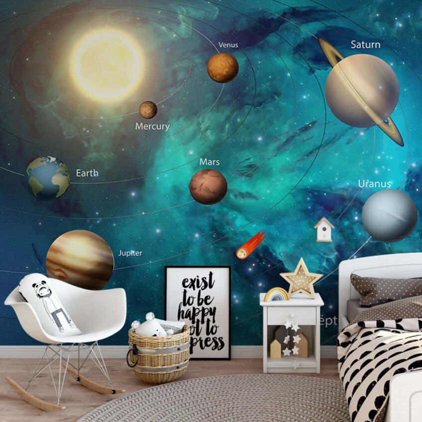 Papier peint planètes, chambre de Can (Gökhan Oktay Göztepe), série Kefaret