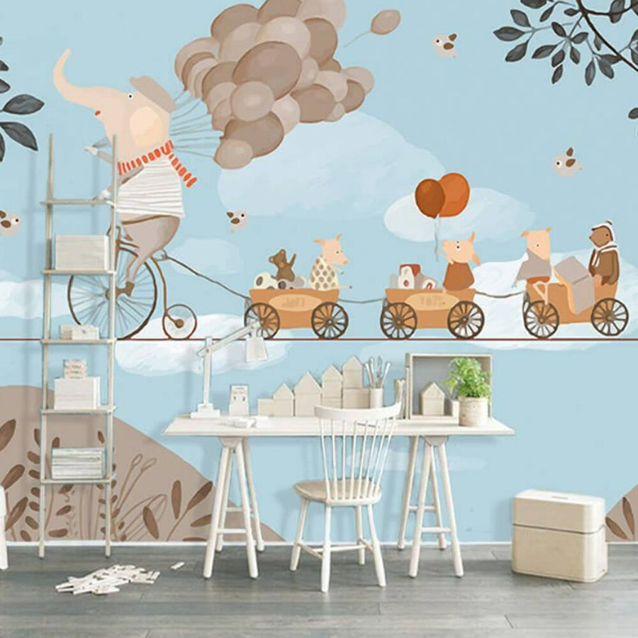 Papier peint Balloon Travel petits animaux