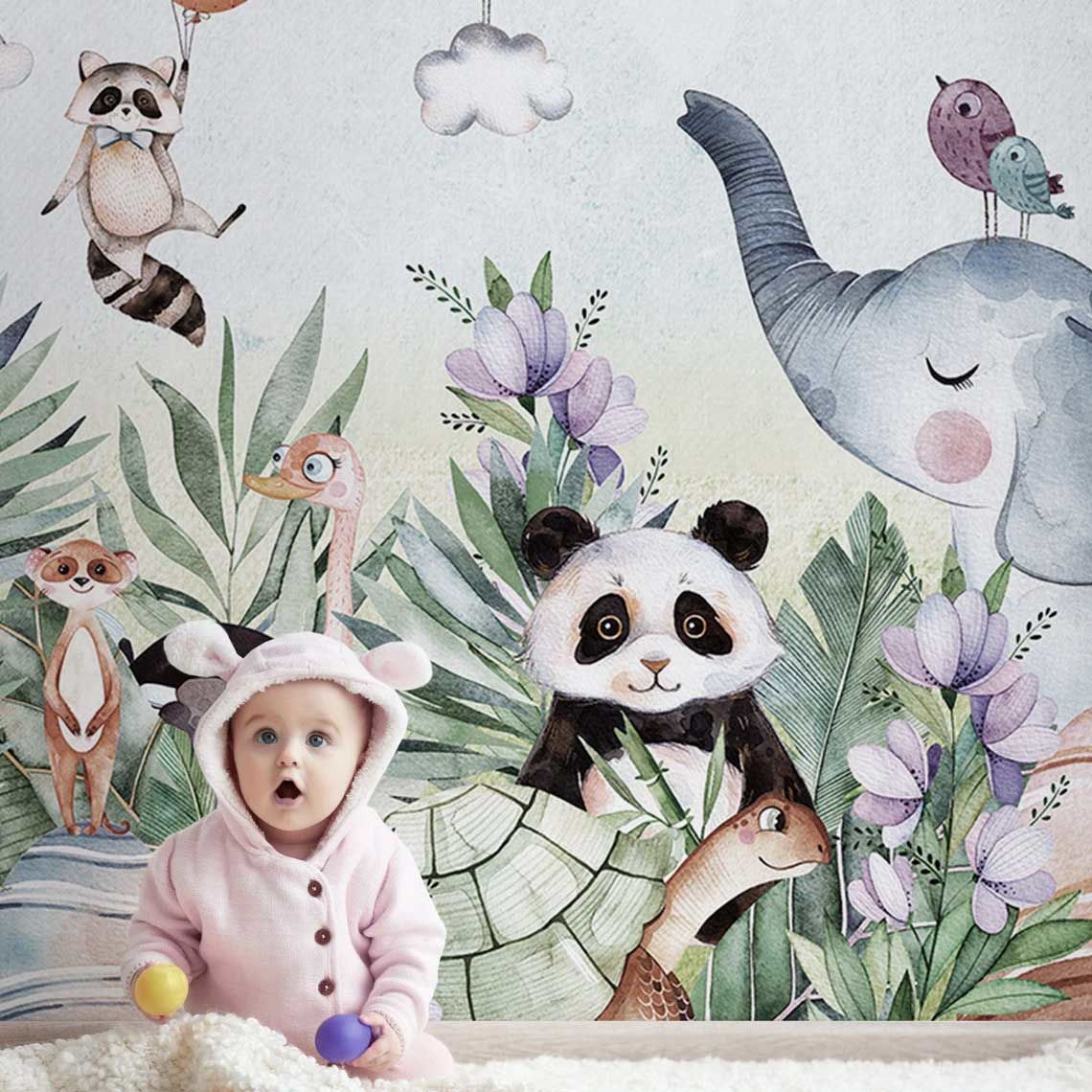 Papier peint Uva animaux exotiques adorables