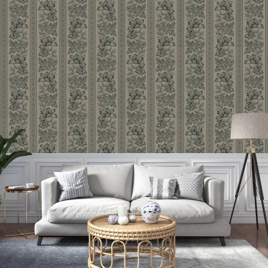 Papier peint Gwinnet Toile brun camel