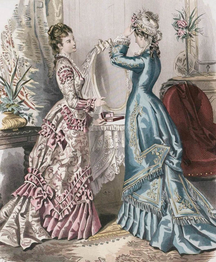 Papier peint Anglaise en robe bleue
