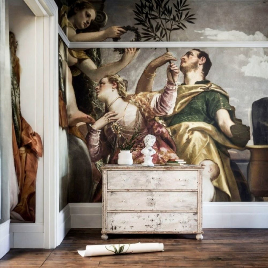 Papier peint historique famille heureuse réunie