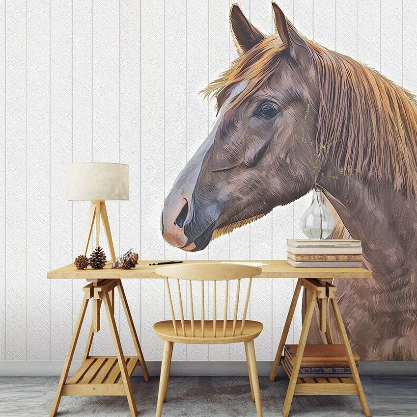 Papier peint à motif cheval Brown Horse