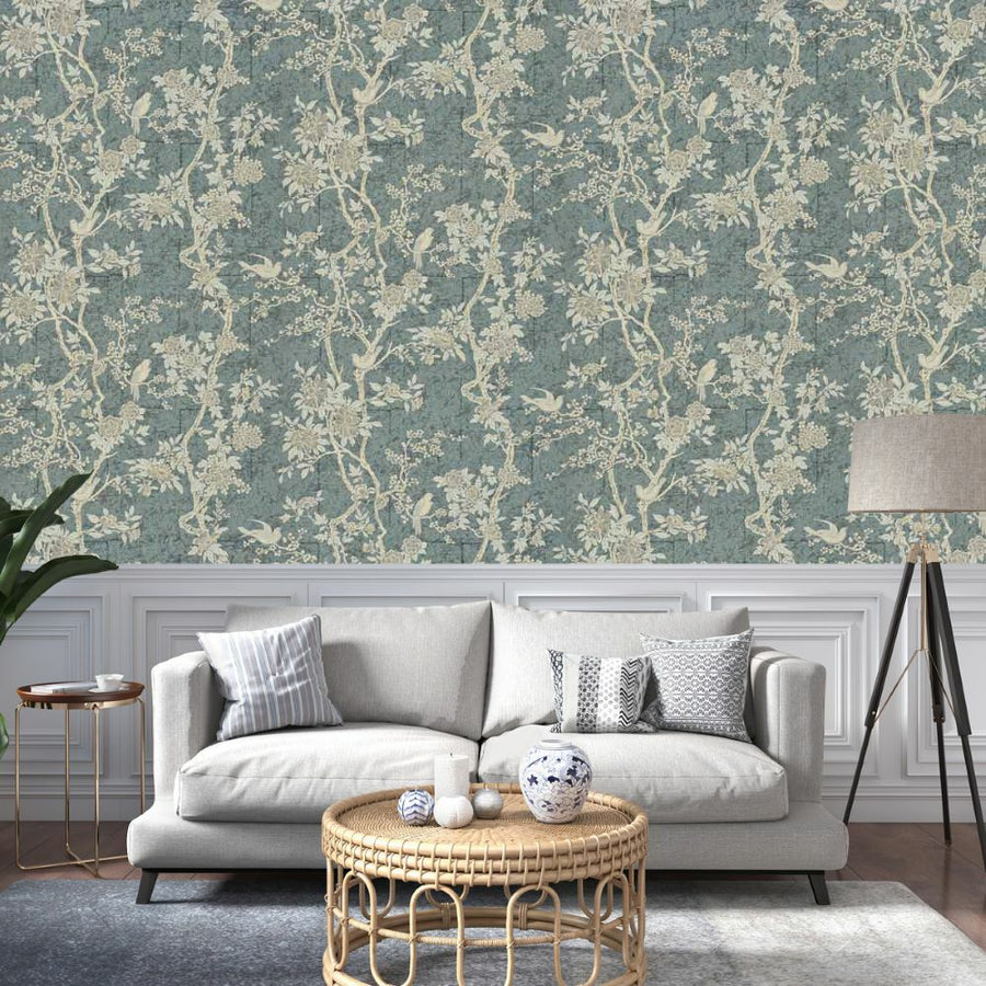 Papier peint Marlowe Floral oiseaux et fleurs
