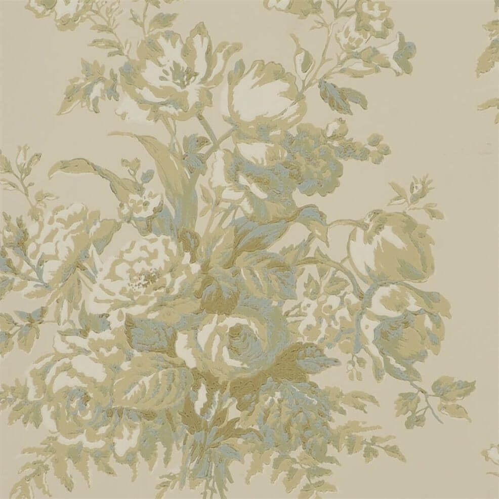 Papier peint Ralph Lauren bouquet de fleurs parchemin