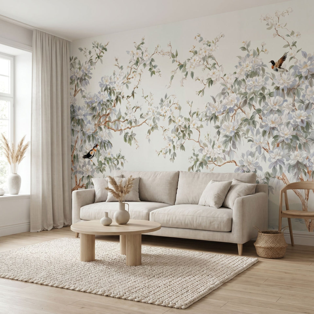 Papier peint jardin de sakura doux