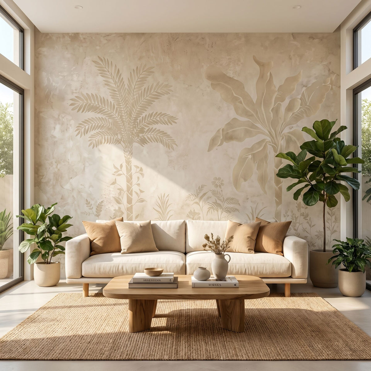 Papier peint nature tropicale et bambous