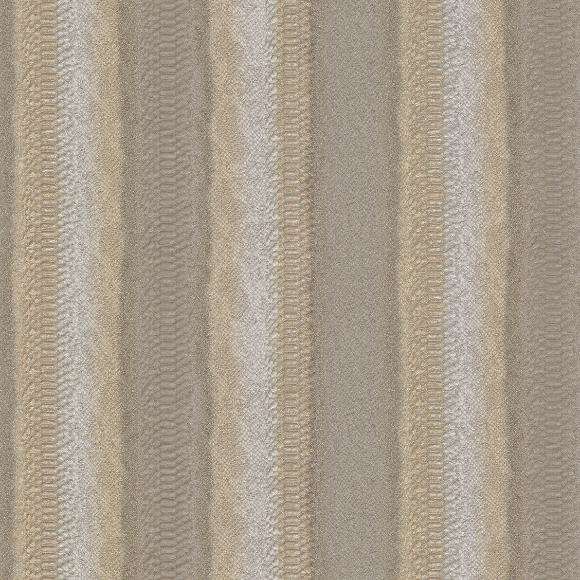 Papier peint Roberto Cavalli rayures texturées vison et beige