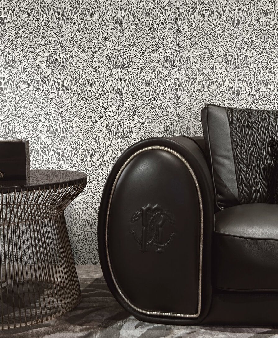 Papier peint Roberto Cavalli motif léopard noir