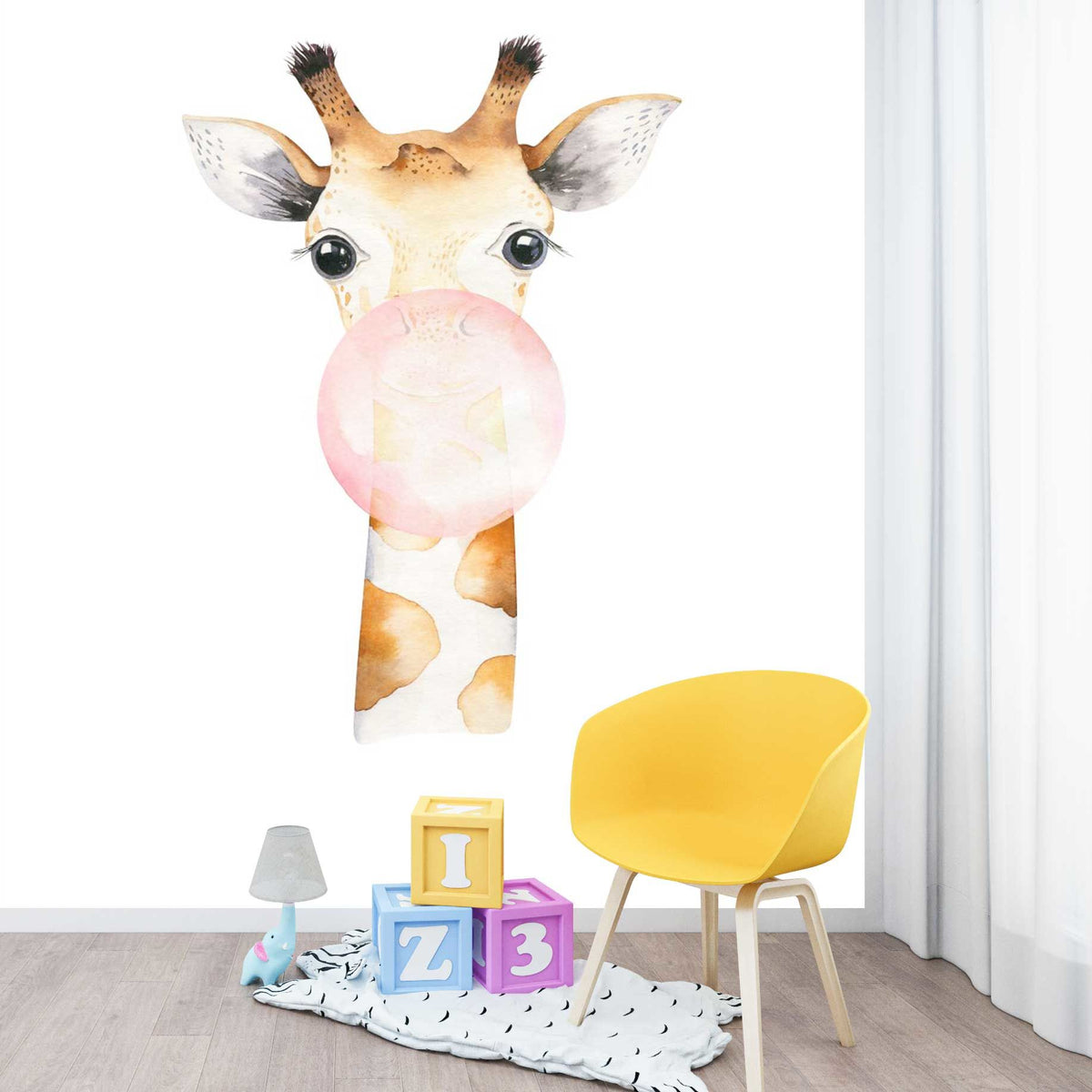 Papier peint enfant à motif girafe