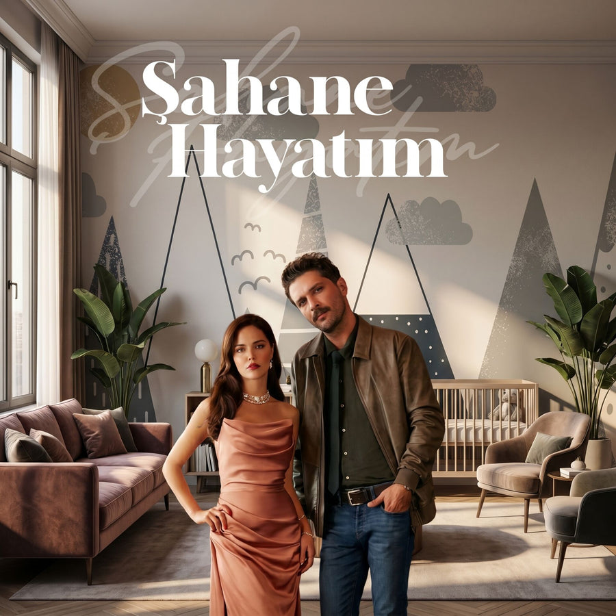 Papier peint chambre d'enfant rêves géométriques, série Şahane Hayatım