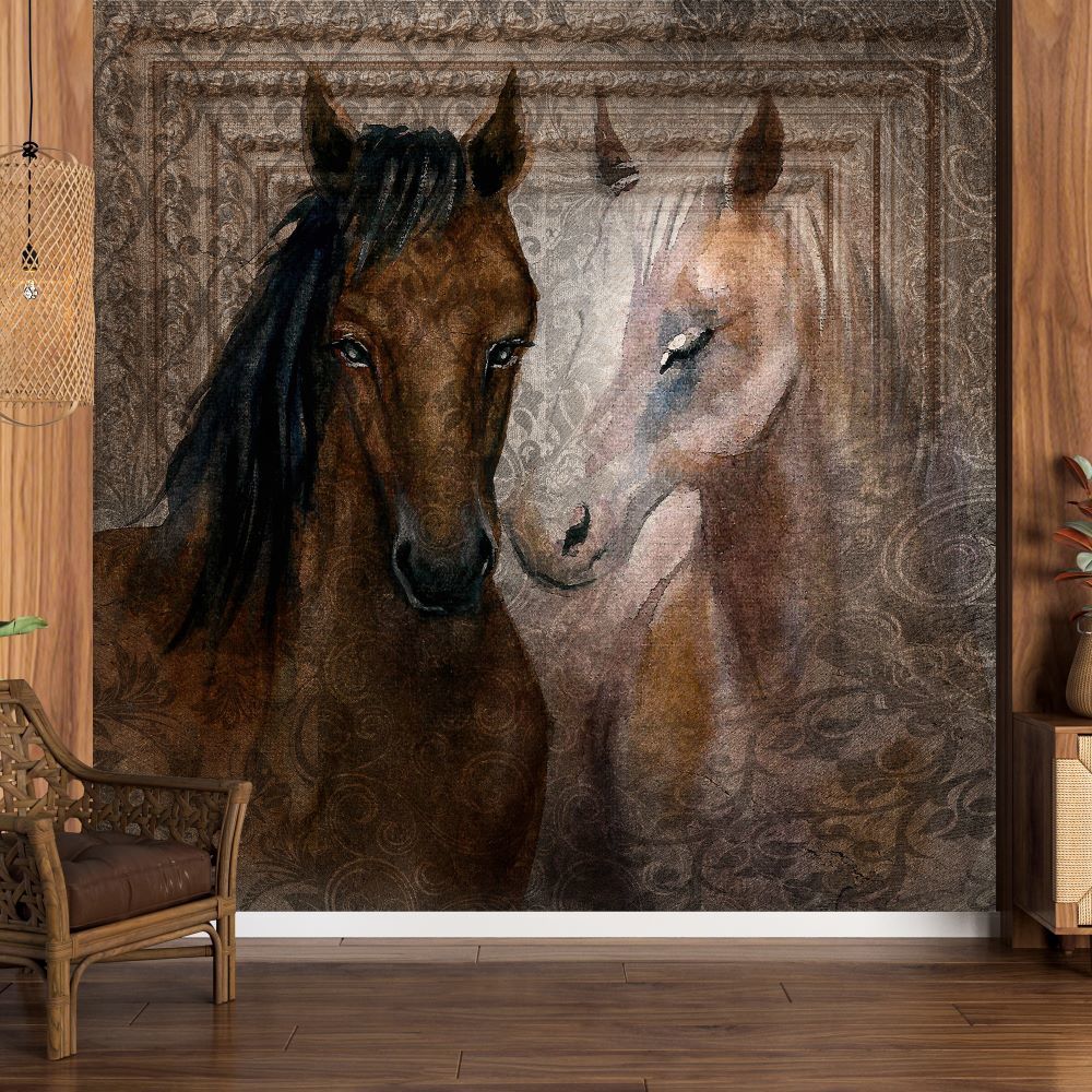 Papier peint chevaux sauvages affectueux