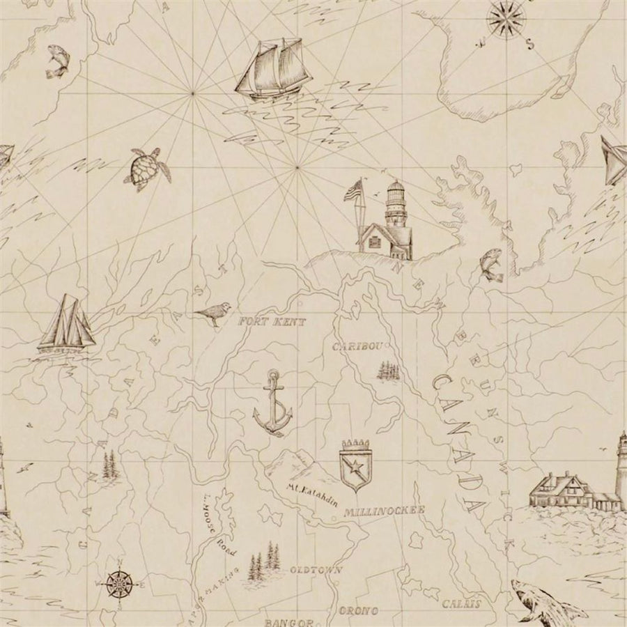Papier peint Ralph Lauren Shipping Lanes Map