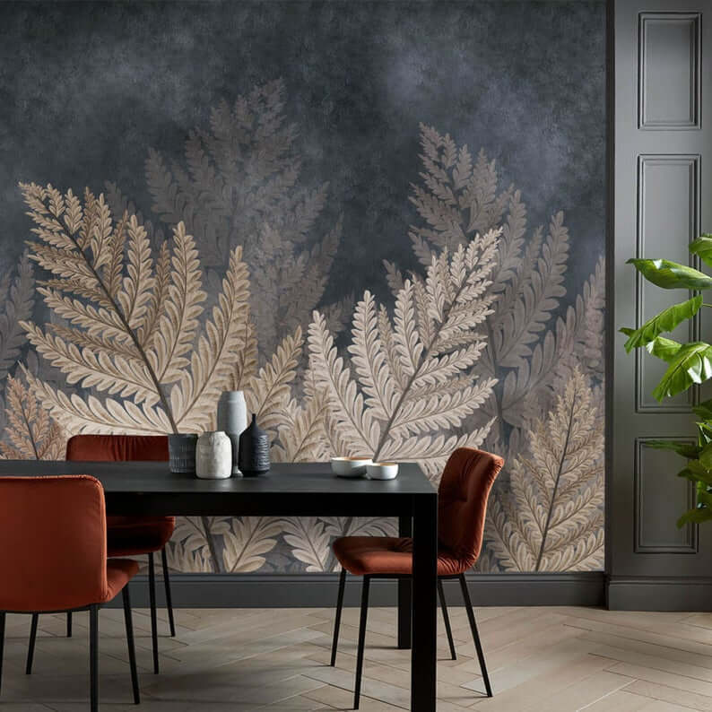 Papier peint artistique paysage de feuilles d'automne