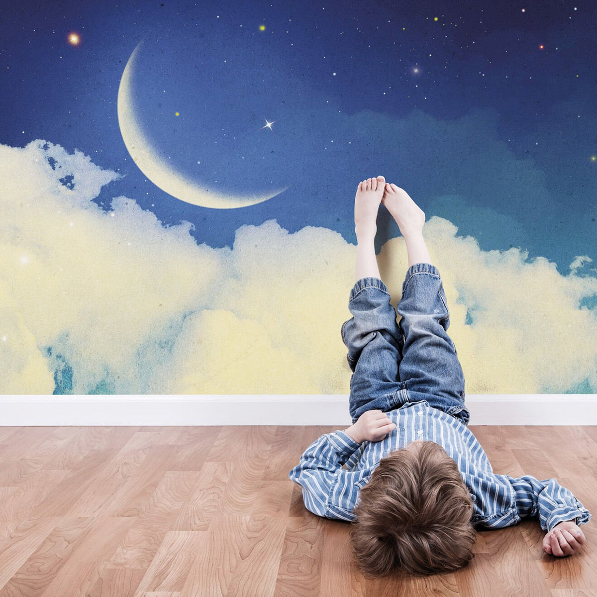 Papier peint Moonlight ciel et nouvelle lune