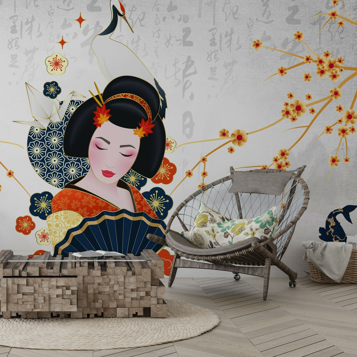 Papier peint reine parmi les fleurs