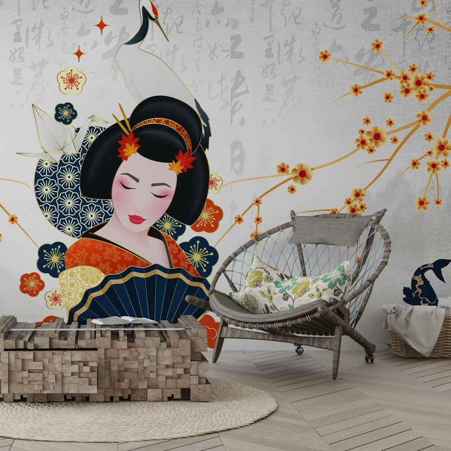 Papier peint reine parmi les fleurs