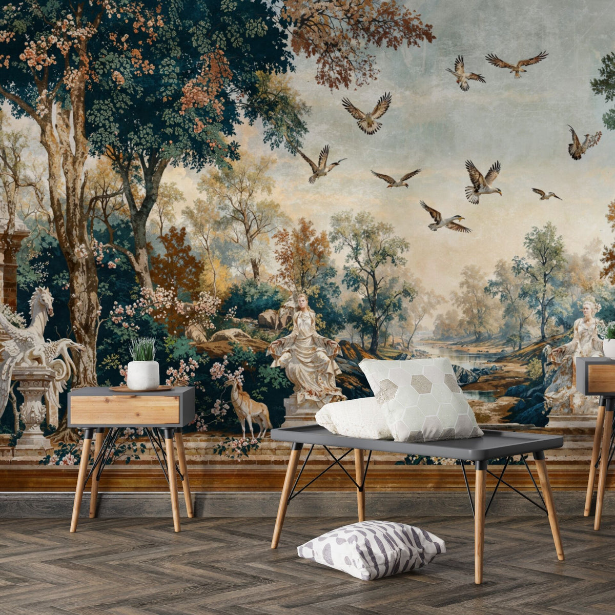 Papier peint paysage mythologique de style baroque