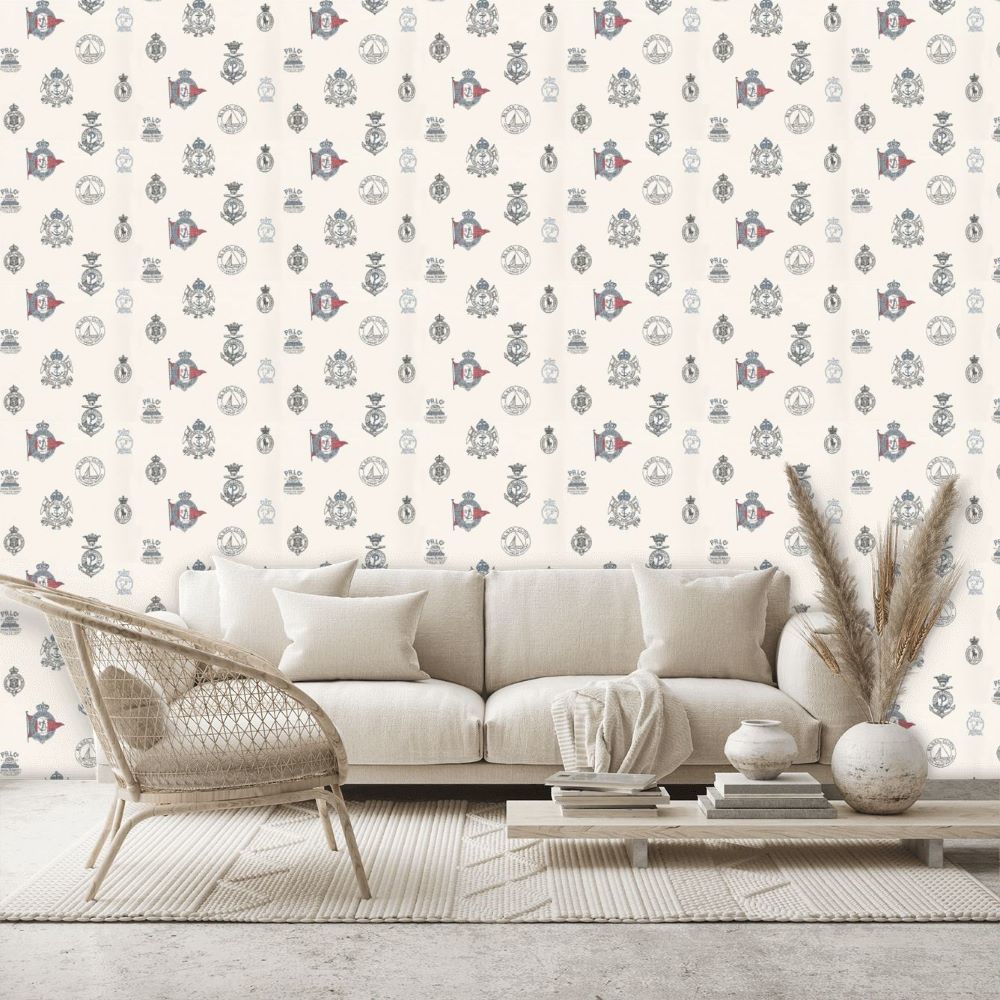 Papier peint Ralph Lauren Amiral drapeaux blanc et rouge