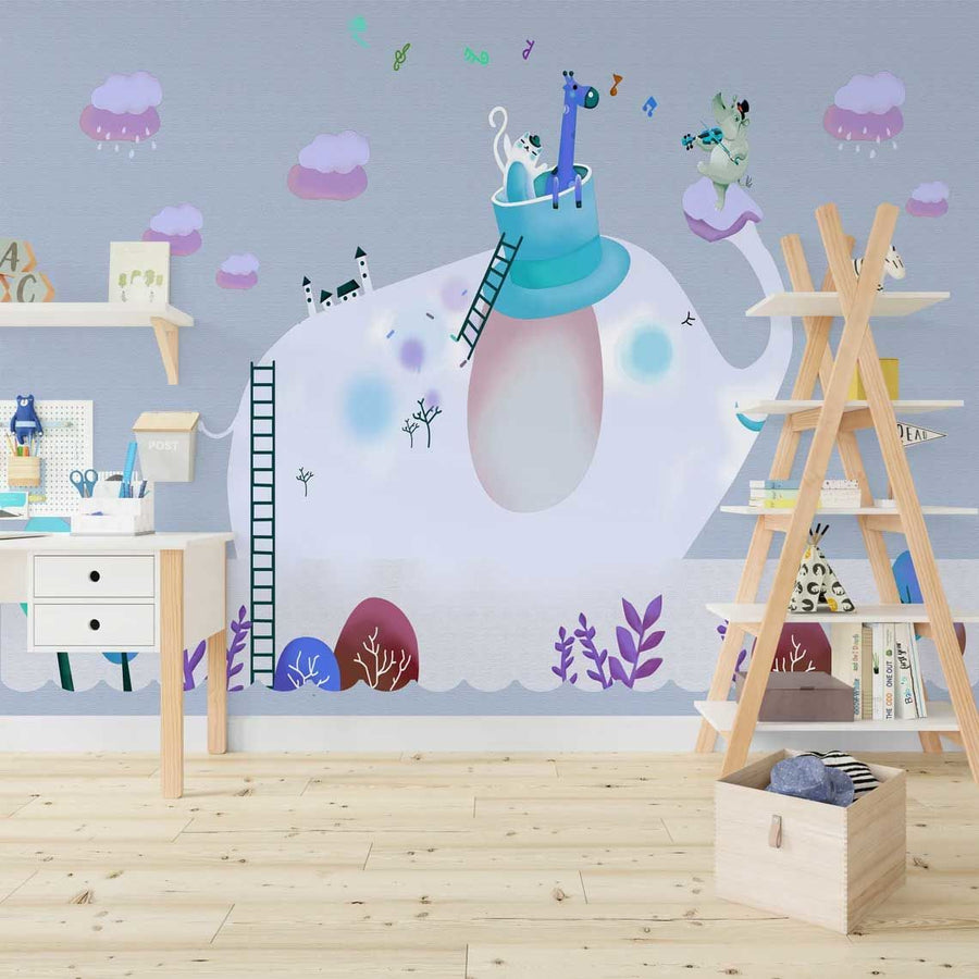 Papier peint Uva grand éléphant et musiciens