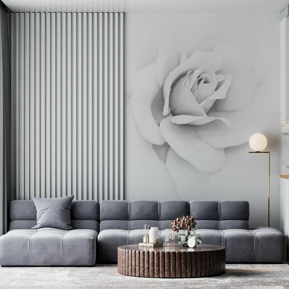 Papier peint rose blanche