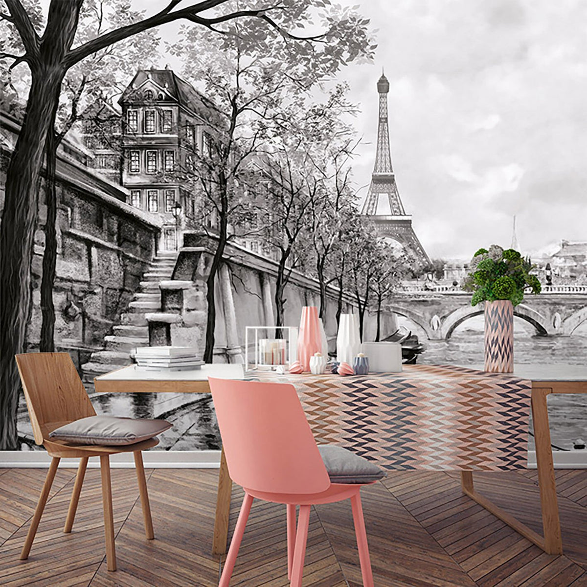 Papier peint tour Eiffel au crayon