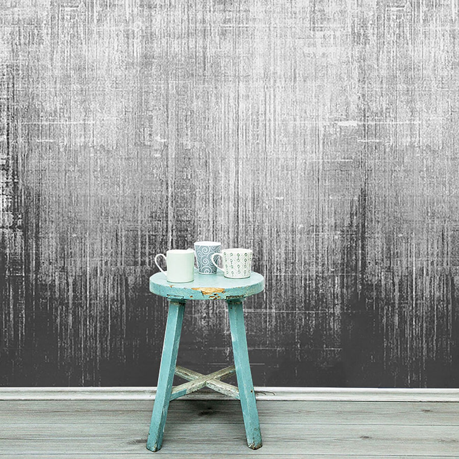 Papier peint patiné noir et gris