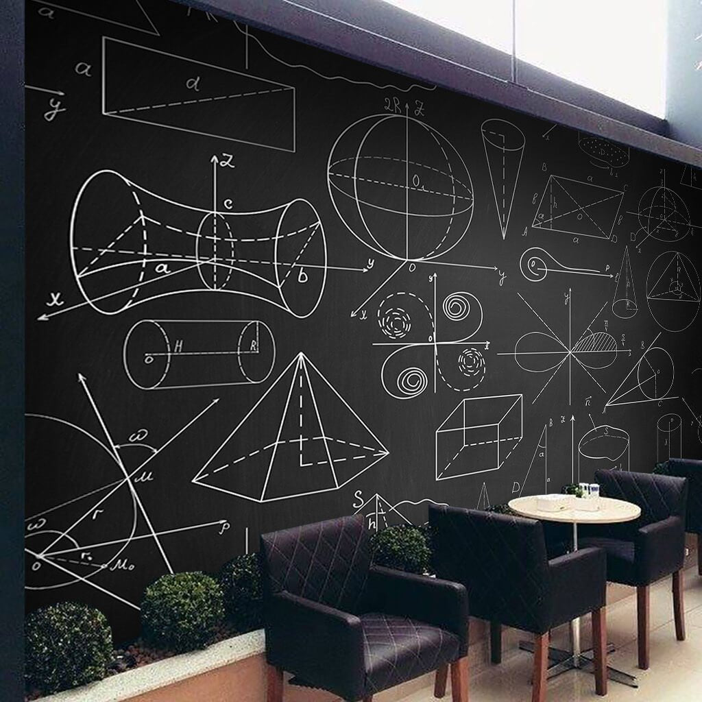 Papier peint dessins à la craie sur tableau noir