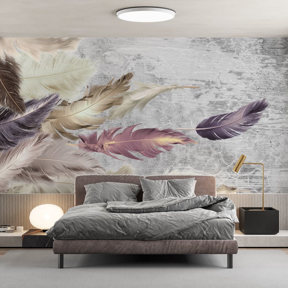 Papier peint plumes en vol