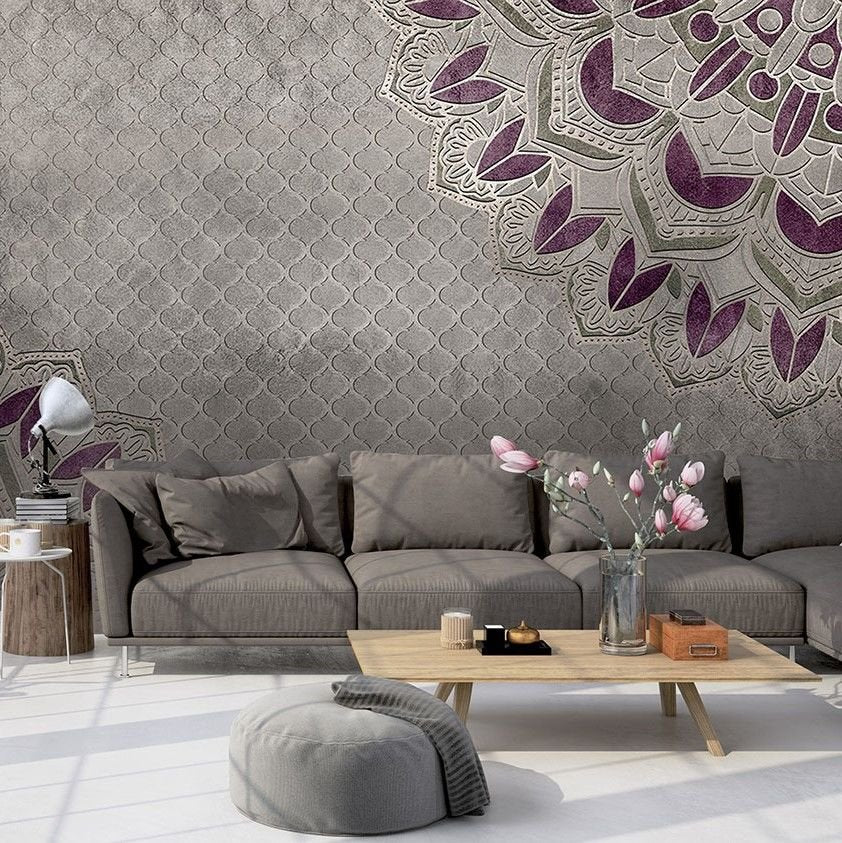 Papier peint motif Purple Berlin Mandala