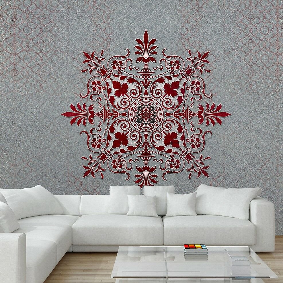 Papier peint motif Red London Mandala