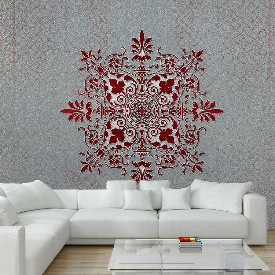 Papier peint motif Red London Mandala