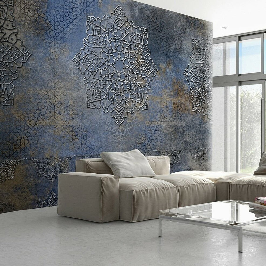 Papier peint mandala Blue Prague