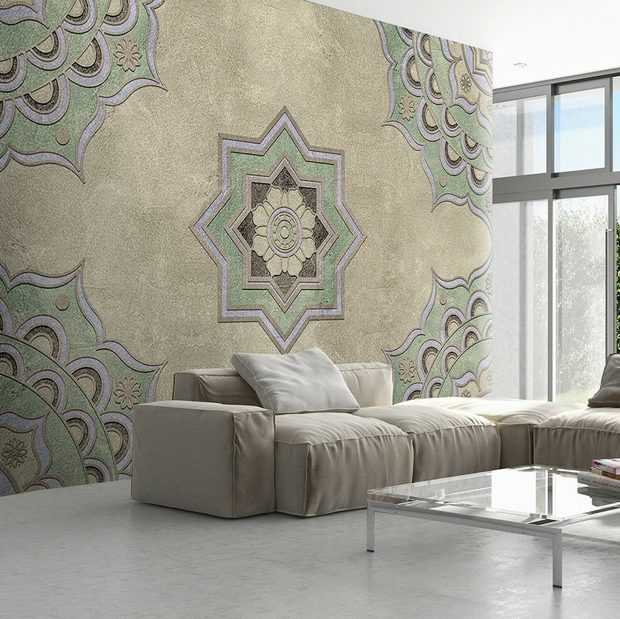 Papier peint Green Dubai Mandala