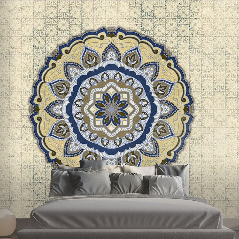 Papier peint mandala Blue Brussel