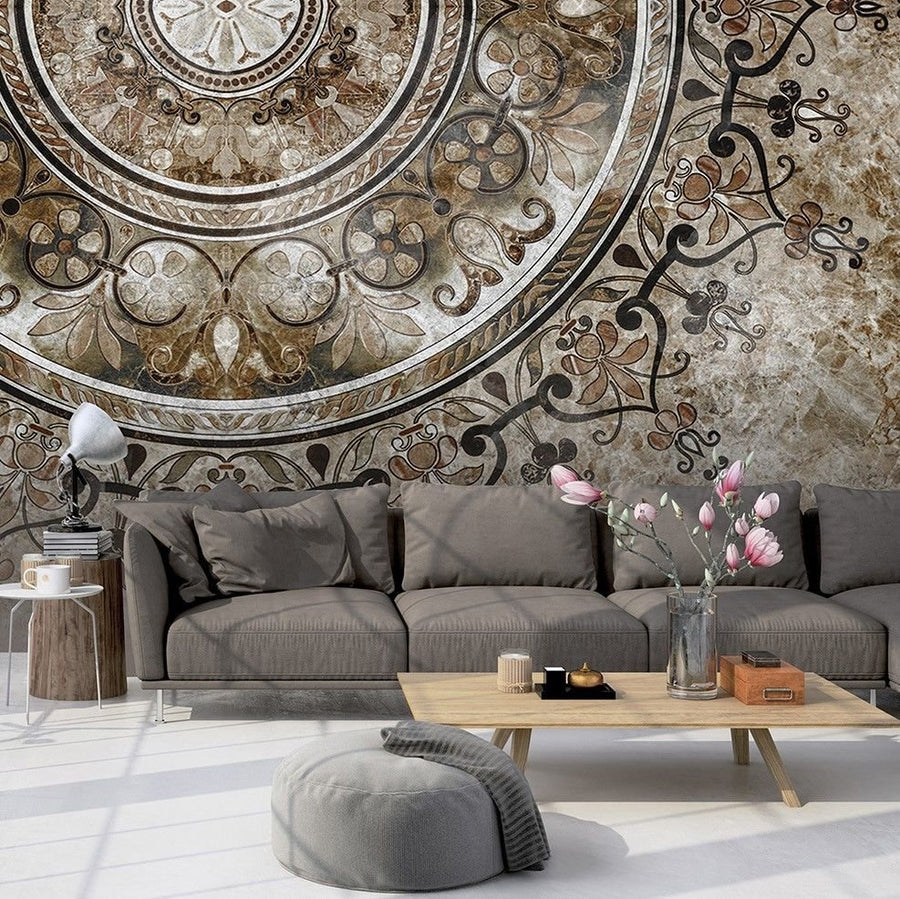 Papier peint mandala Brown Doha