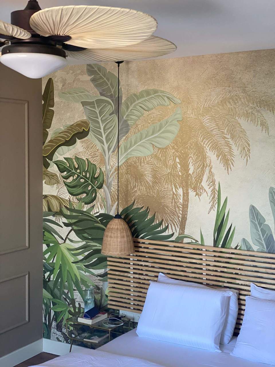 Papier peint forêt tropicale et philodendrons